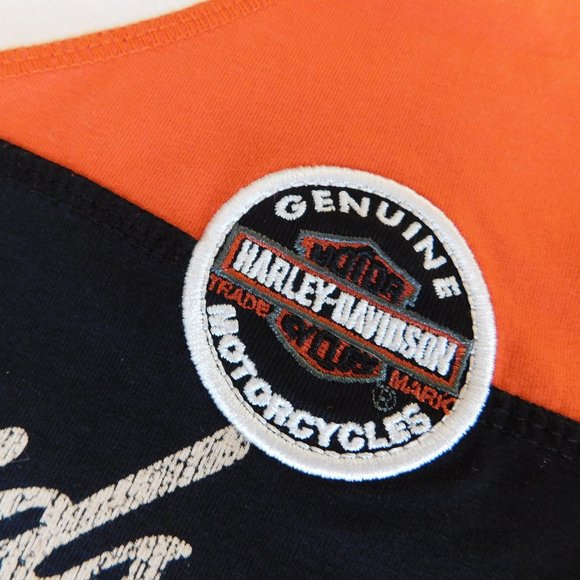 Harley Davidson logo V neck ringer Sturgis T shirt - Picture 9 of 16